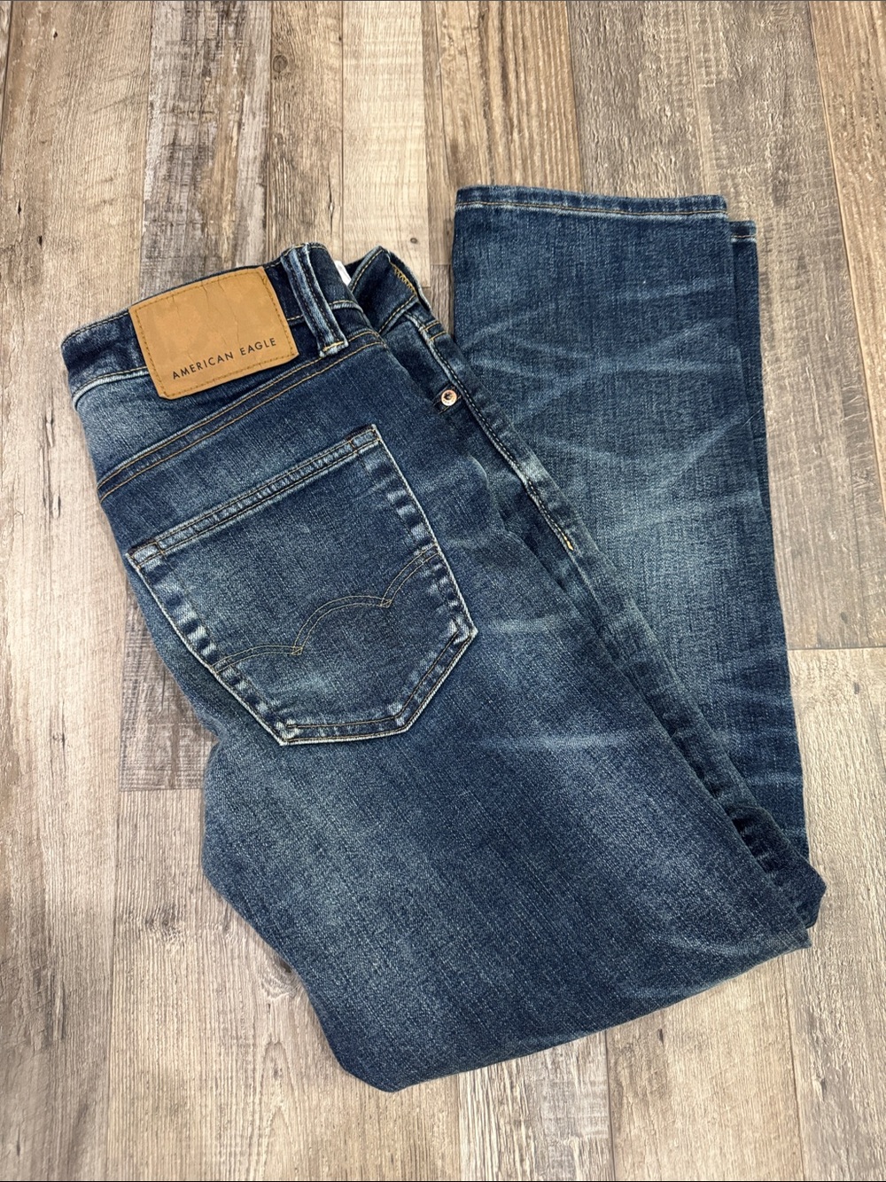 American Eagle Outfitters Men's Indigo Straight-Leg Jeans